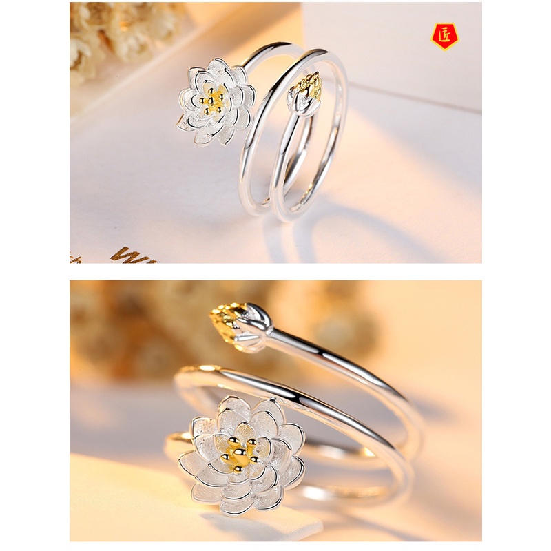 [Ready Stock]Special Simple Creative Lotus Silver Ring