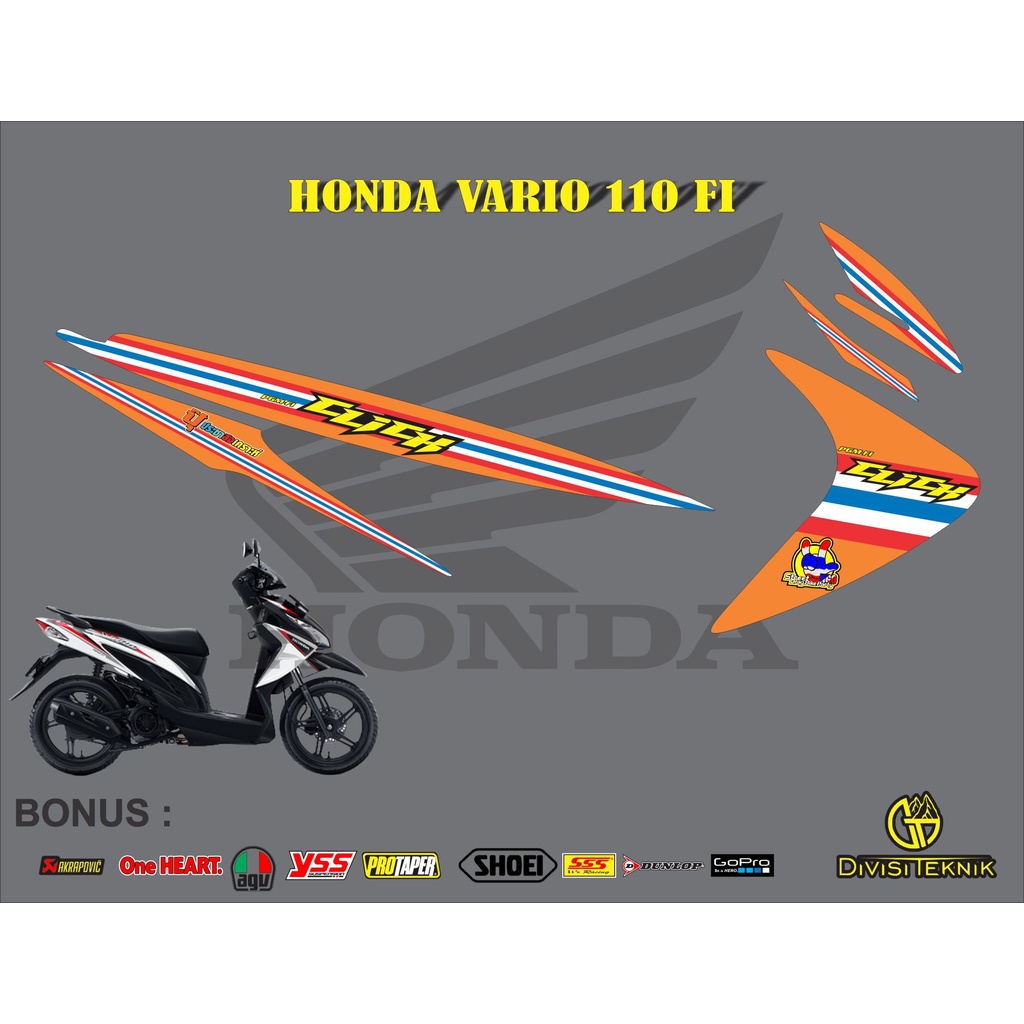 Striping  / Stiker / List Striping / Decal / Stiker Variasi honda Vario 110 fi motif bendera thailan