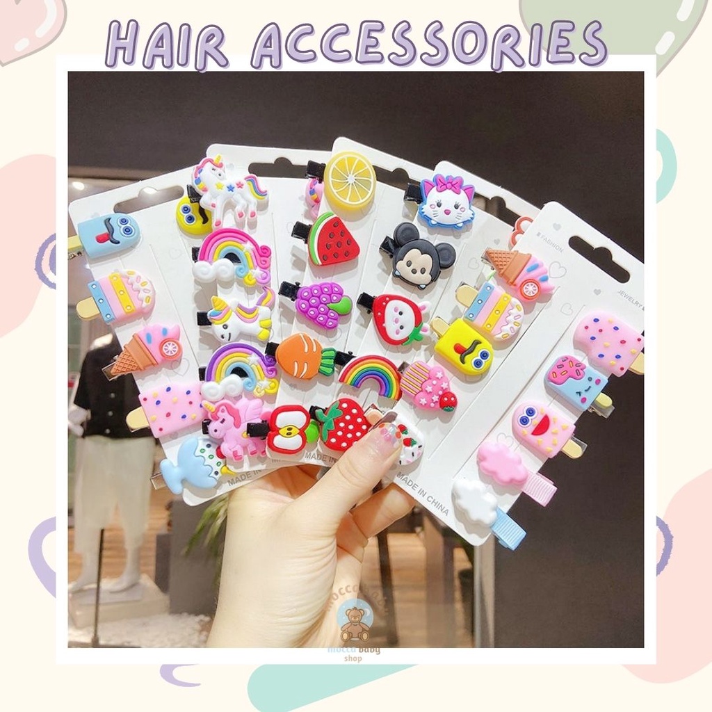 MBSS -  JEPIT TK MOSHI 10PCS Jepit Rambut Anak / Jepitan Rambut Anak Motif Karakter Kartun