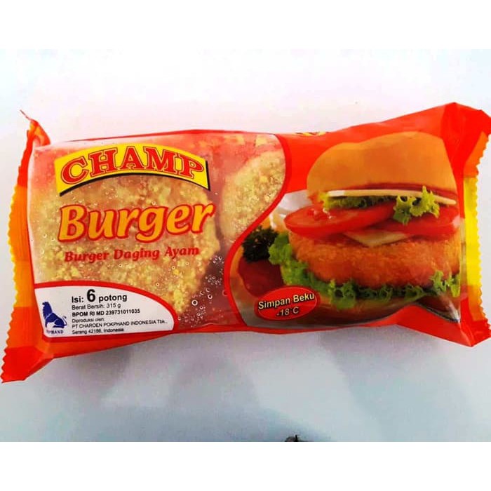 Champ Burger Daging Ayam Isi 6pcs 315 gr