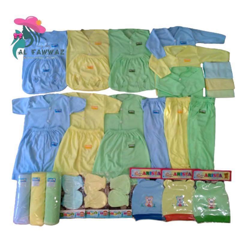 33 pcs paket hemat baju bayi newborn polos