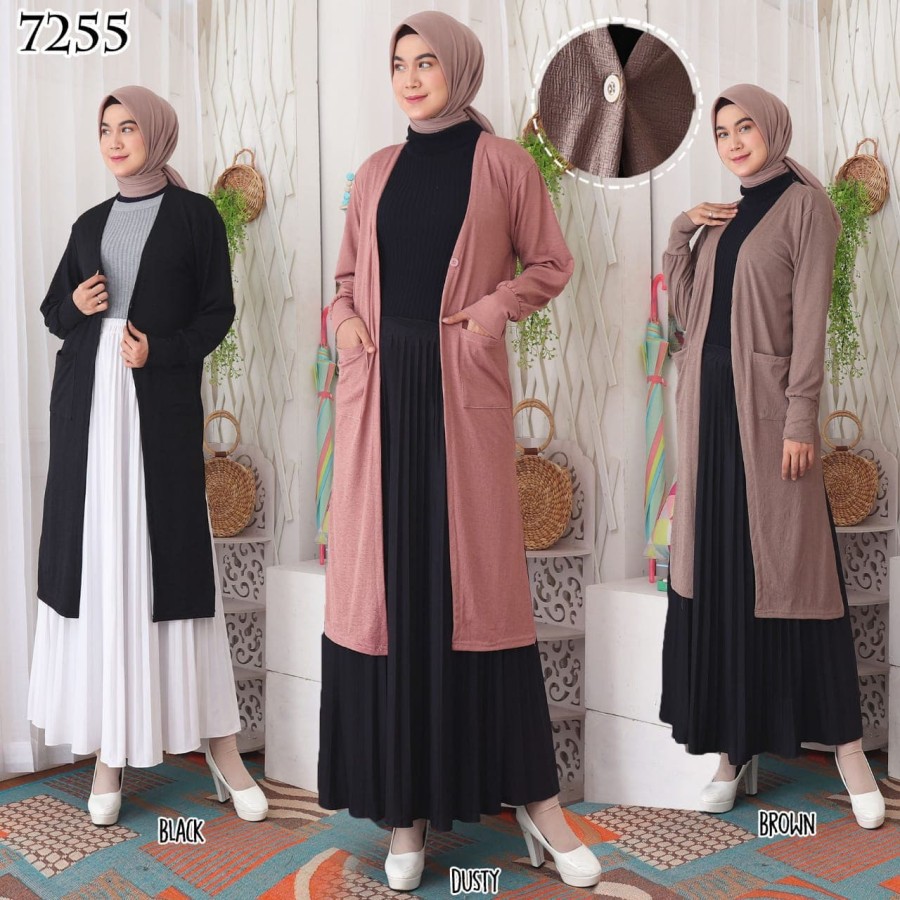 Cardigan Rajut Wanita Long Cardi Panjang Lembut-4