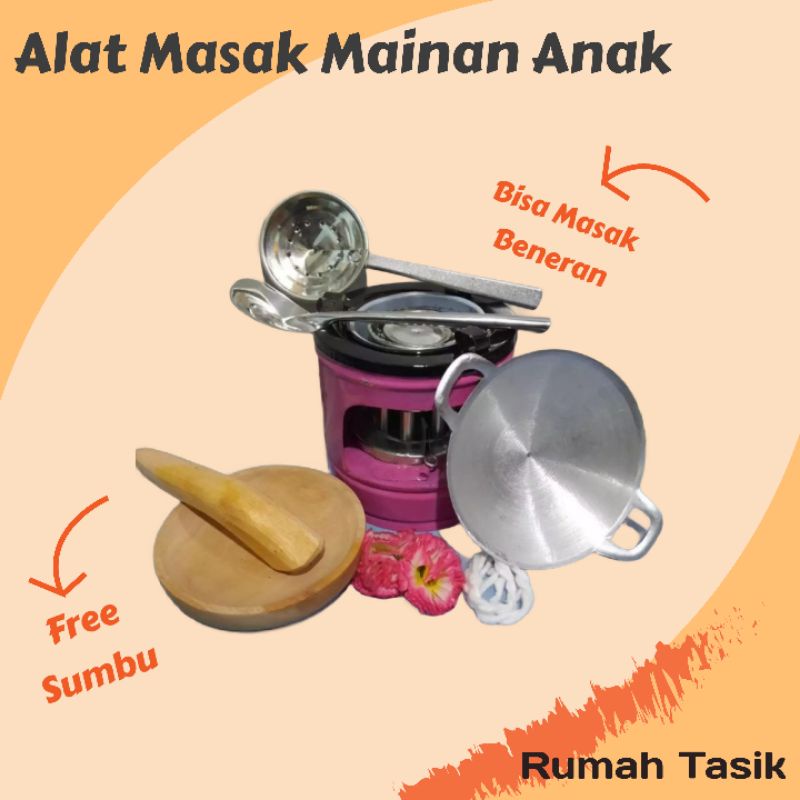 Set Mainan Masak Masakan Anak / Paket Kompor Plus Cobek Murah