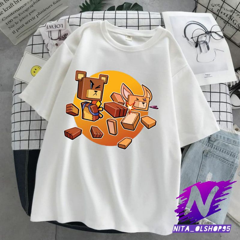 kaos anak super bear adventure baju anak super bear minecraft roblox