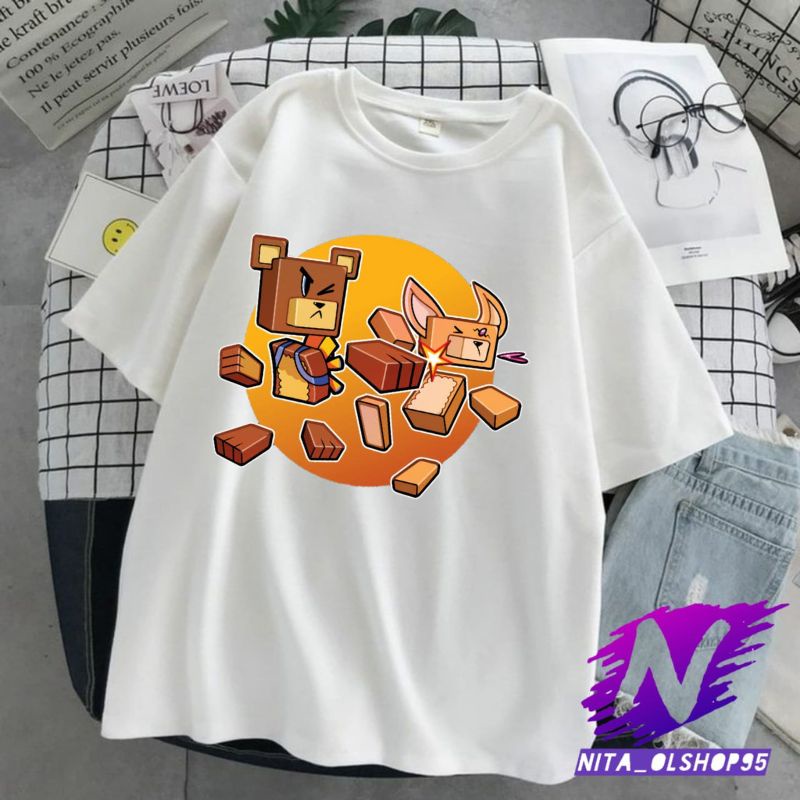 kaos anak super bear adventure baju anak super bear minecraft roblox