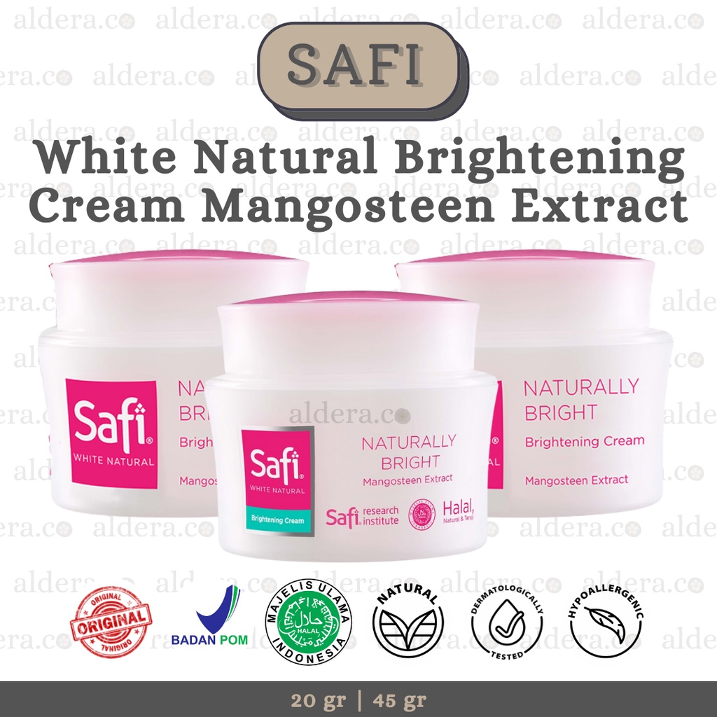 SAFI White Natural Brightening Cream Mangosteen — Day Cream , Night Cream , Krim Pagi , Krim Malam