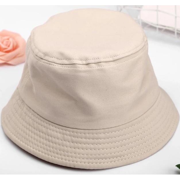 TOPI BUCKET HAT TOPI DISTRO TOPI KOREA TOPI POLOS TOPI PRIA TOPI WANITA (BAHAN DRILL 2 WARNA)