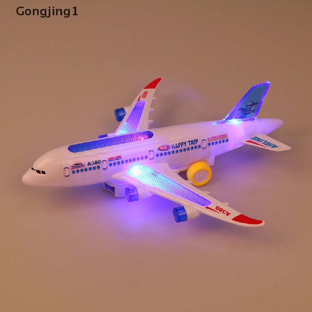 Gongjing1 Mainan Pesawat Terbang airbus A380 Elektrik Bahan Plastik Dengan Lampu + Suara Untuk Anak