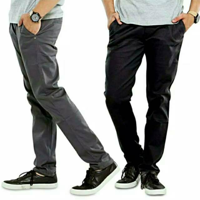 CELANA CHINO Panjang Pria Slimfit KERJAHARIAN Santai Casual Formal 27 - 36