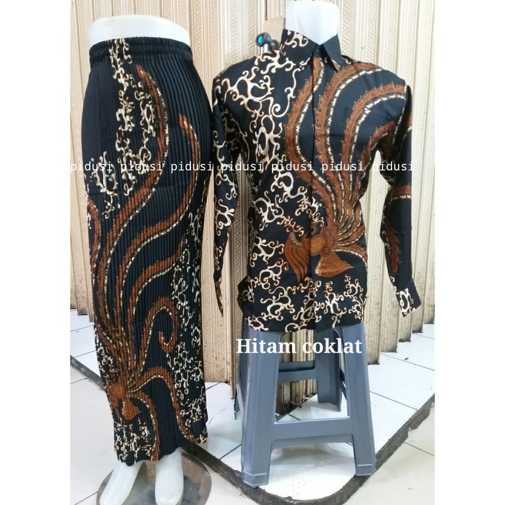 Promo set kemeja batik couple / set kemeja rok batik couple / set batik couple / set kopelan pesta