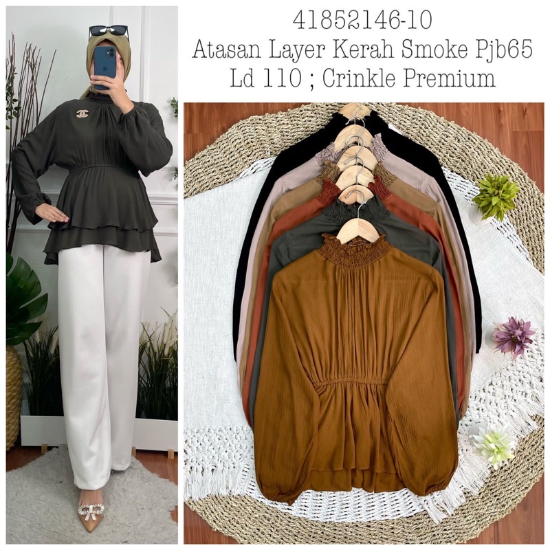 BLOUSE CRINKLE SMOKE