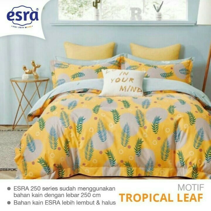 SPREI BEDCOVER KATUN ESRA TROFICAL LEAF