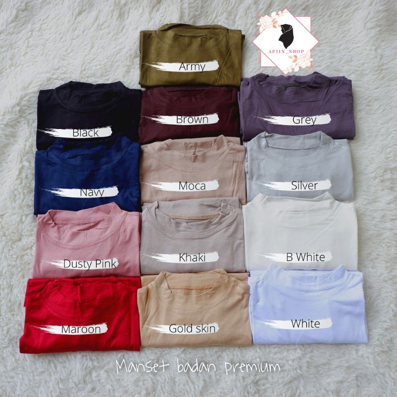 MANSET PREMIUM WANITA LENGAN PANJANG POLOS BAHAN KAOS ADEM - BAJU MANSET PREMIUM