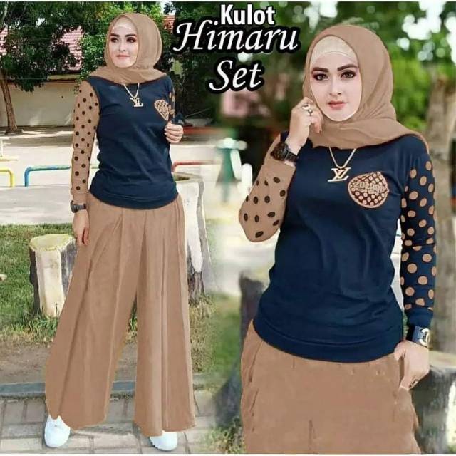 SET CELANA KULOT HIMARU, BABYTERRY, GAMIS HIJAB MUSLIM, SETELAN