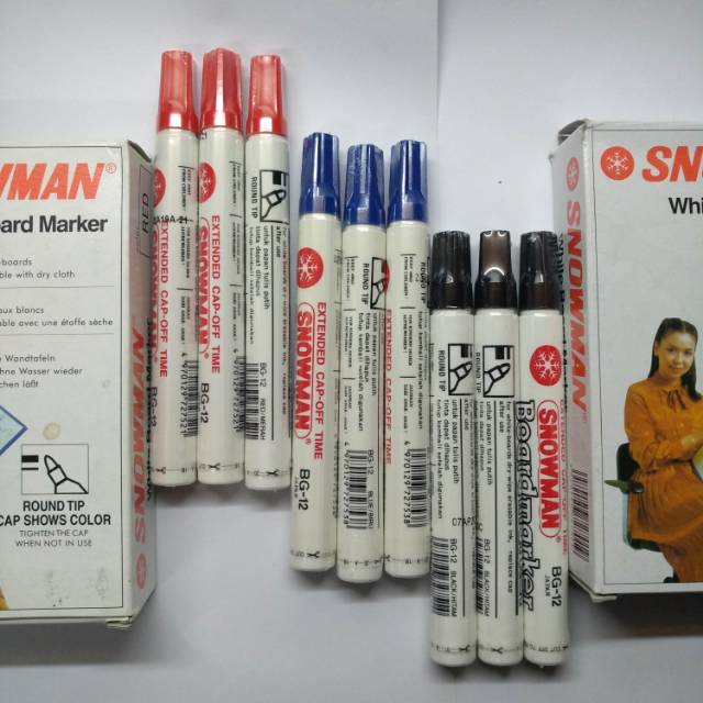 

Spidol Snowman WhiteBoard BG-12 untuk papan tulis putih bisa dihapus