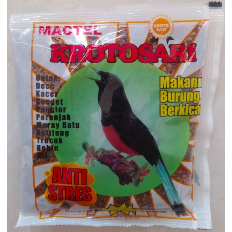 KROTOSARI MACTEL/SKM voer burung murai, kacer, pleci, sogon, ciblek