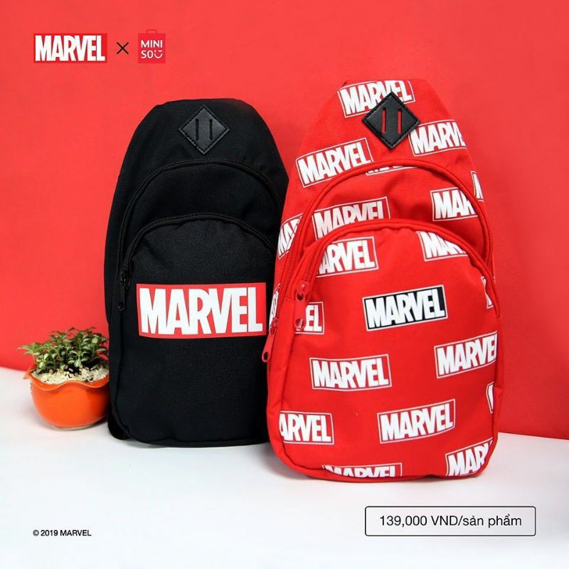 Miniso official Marvel Sling Bag size 17x7x31cm / tas selempang pria