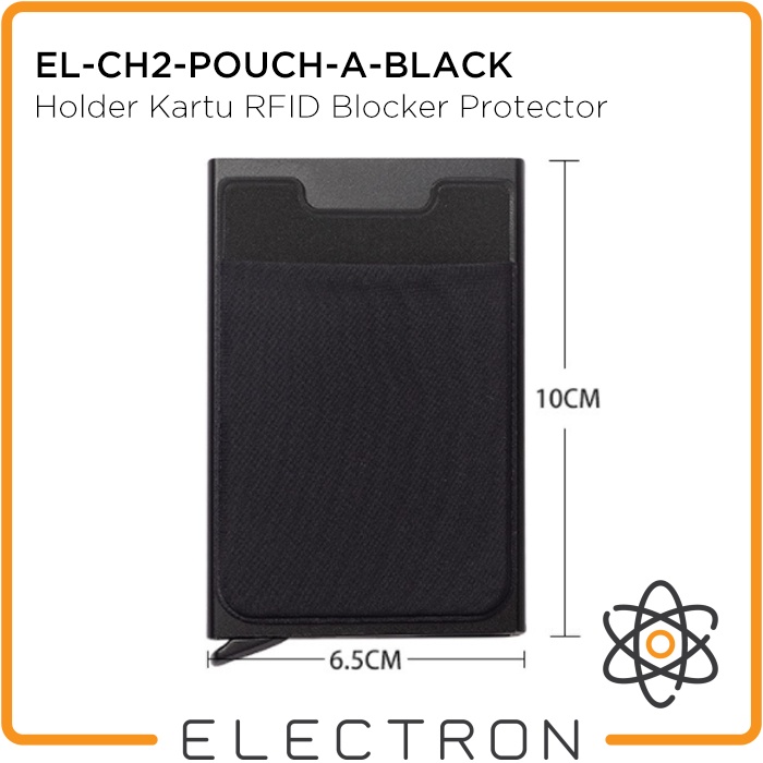 EL-CH2-POUCH-A-BLACK Card Holder Kartu RFID Blocker Protector Smart