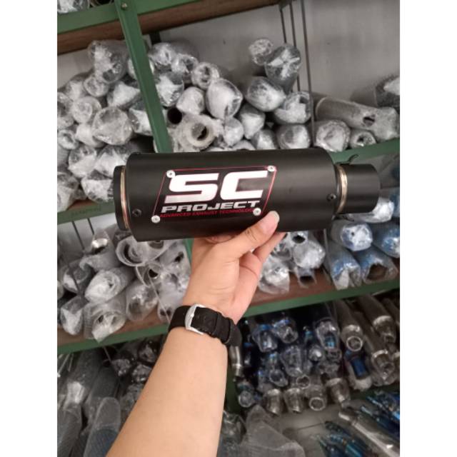 Silincer SC project hitam all motor (silincer only)