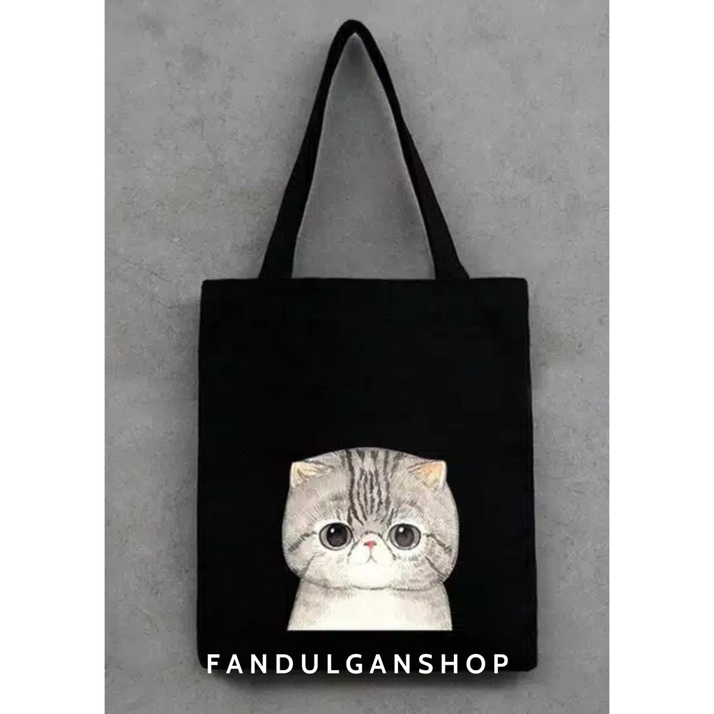 FLASH SALE 7.7 - [RESLETING] TOTEBAG SEMI KANVAS CATFAMILY | IBU KUCING, ANAK KUCING, AYAH KUCING | TOTEBAG SANTAI | TOTEBAG NONGKRONG DAN NGOPI | TOTEBAG KULIAH | TOTEBAG LAPTOP | TOTEBAG DINIR