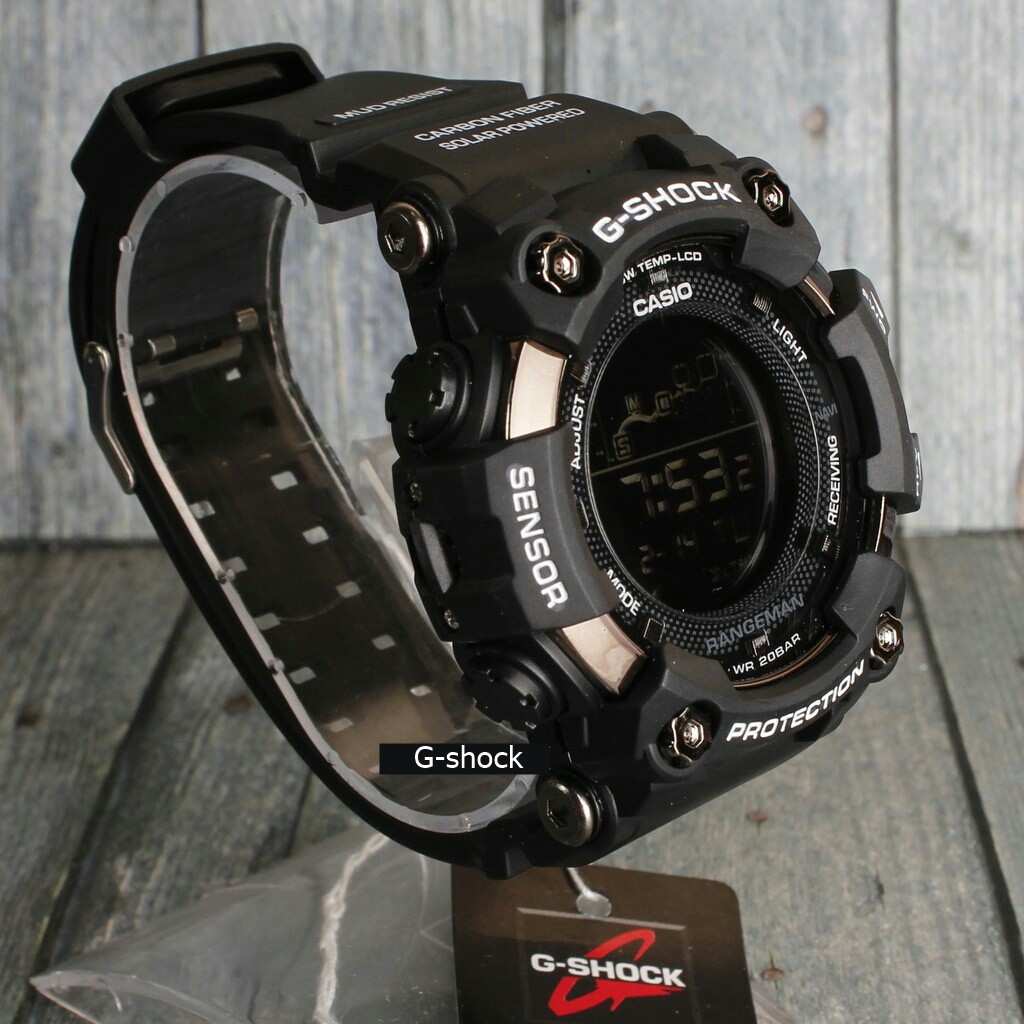 JAM TANGAN SPORT PRIA G-SHOCK CASIO RANGEMAN BULAT HITAM LIS PUTIH