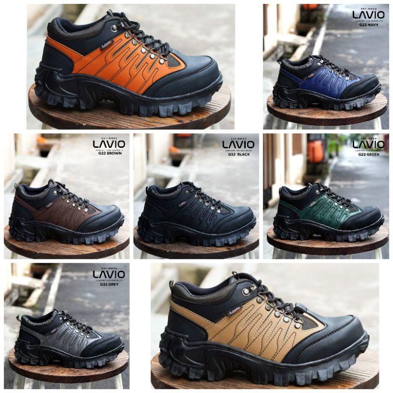 Lavio G22 Sepatu Safety Pria Sol Karet Lentur Anti Licin