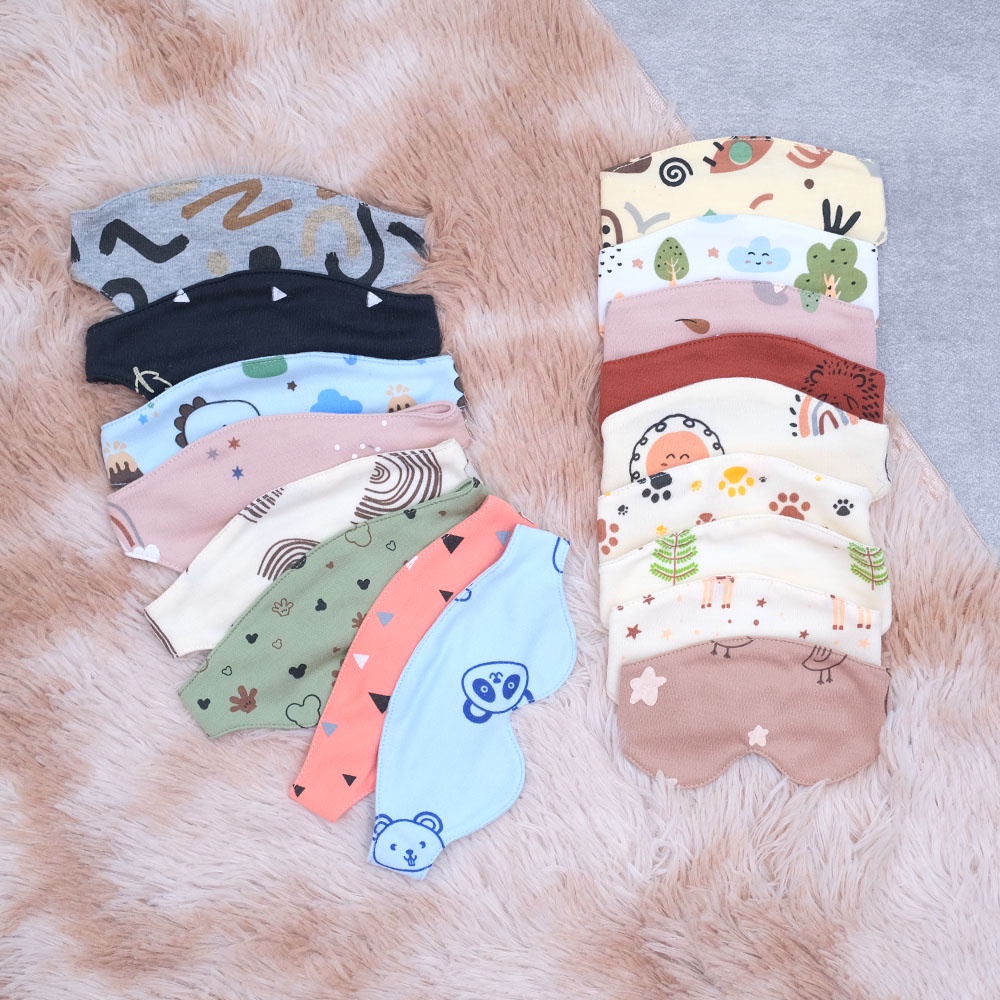 BABY EYEMASK (PENUTUP MATA BAYI NEWBORN / KACAMATA JEMUR BAYI) PUER'S MOTIF 2