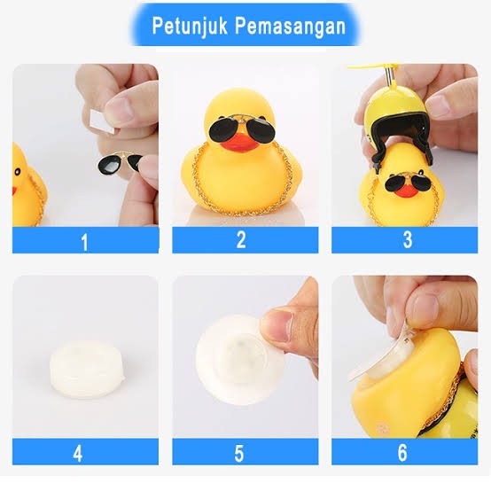 [READY] Bebek Kuning dengan Helm Blading bisa untuk mobil sepeda motor dengan lampu dan bel