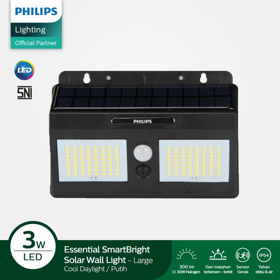 Philips Lampu Solar Wall Light 3 watt BWS010 LED 300Lm