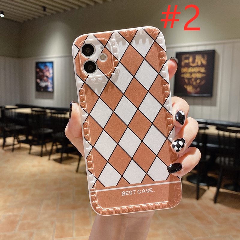 4Colors！Diamond Lattice Soft Case HP VIVO V5S V5 Lite Y19 S1 Pro V9 Y83 Y81 Love Frame Casing iP iPhone 12 13 Pro Max