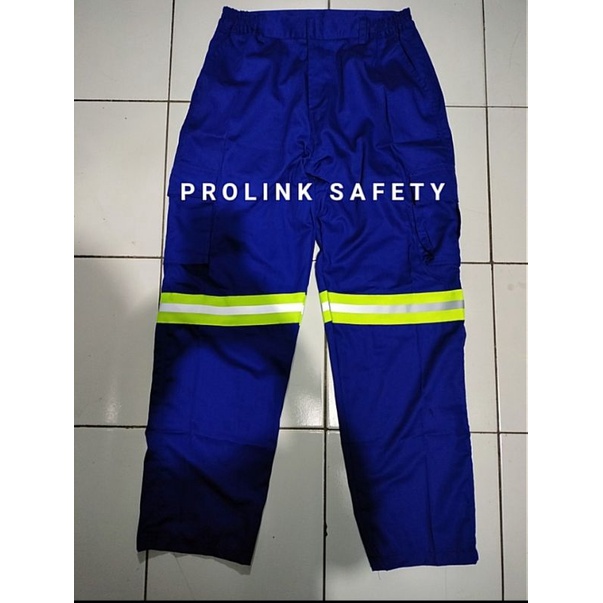 SETELAN SERAGAM SAFETY BIRU KANCING