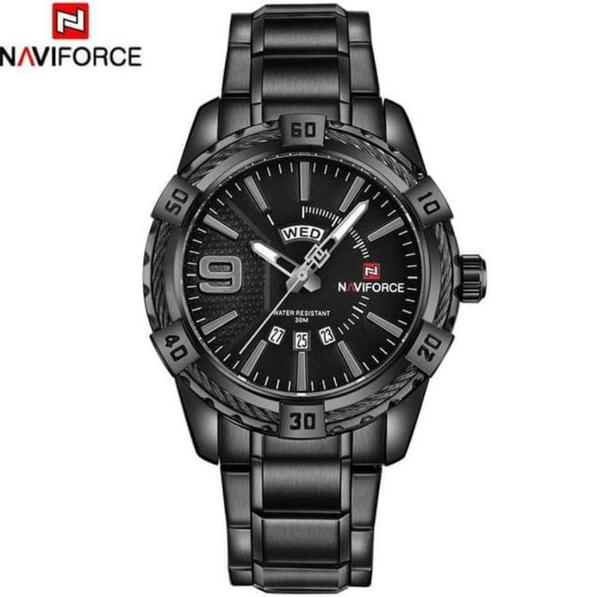 Jam Tangan Pria Analog NAVIFORCE NF-9117M Rantai Original dV~