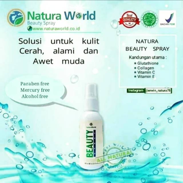 Natura Beauty Spray 100% ORI. Tidak ORI uang kembali