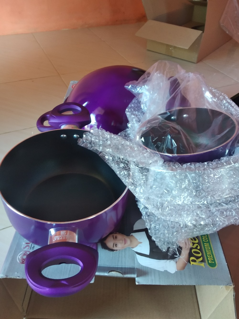 Panci Set Supra Rosemary 9 Pcs Cookware Set Ungu Merah - Alat Dapur Pontianak