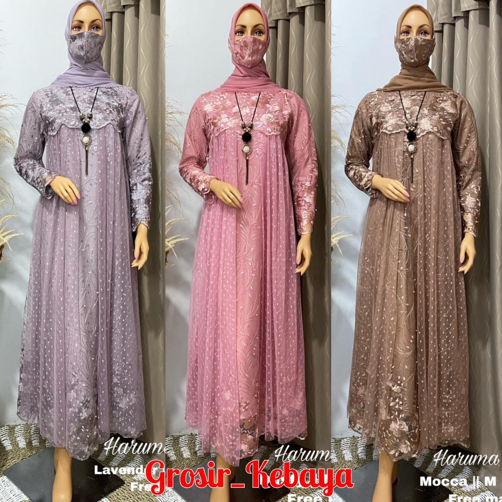 GAMIS HARUMA/HARUMA DRESS/GAMIS TERLARIS/GAMIS TERMURAH/GAMIS TILLE DOT