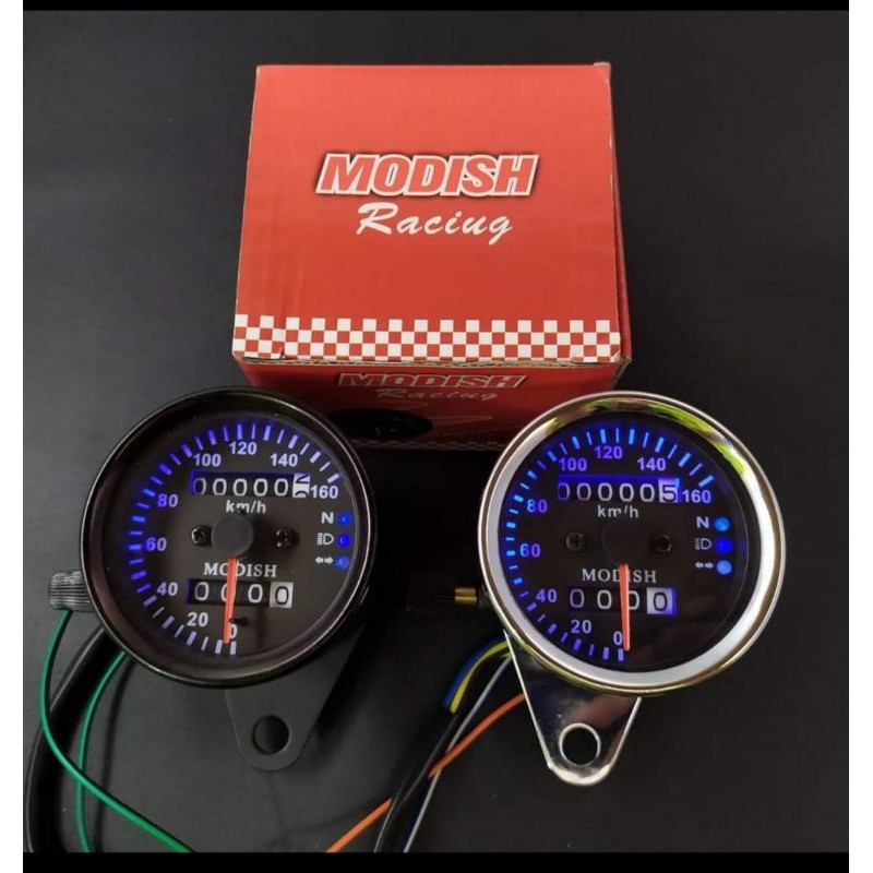 Speedometer bulat kilometer LED plus indikator sein motor universal rxking vixion cb dll