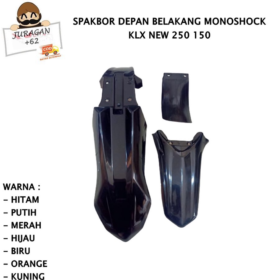 SPAKBOR SET KLX NEW 150 250 DTRACKER DEPAN BELAKANG COVER LUMPUR MONOSHOCK D TRACKER