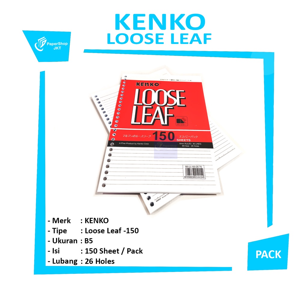 

KENKO Loose Leaf B5 LL - 150 Lembar