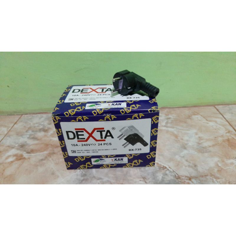 Steker Colokan Listrik L Arde Bengkok Hitam DEXTA DX-735