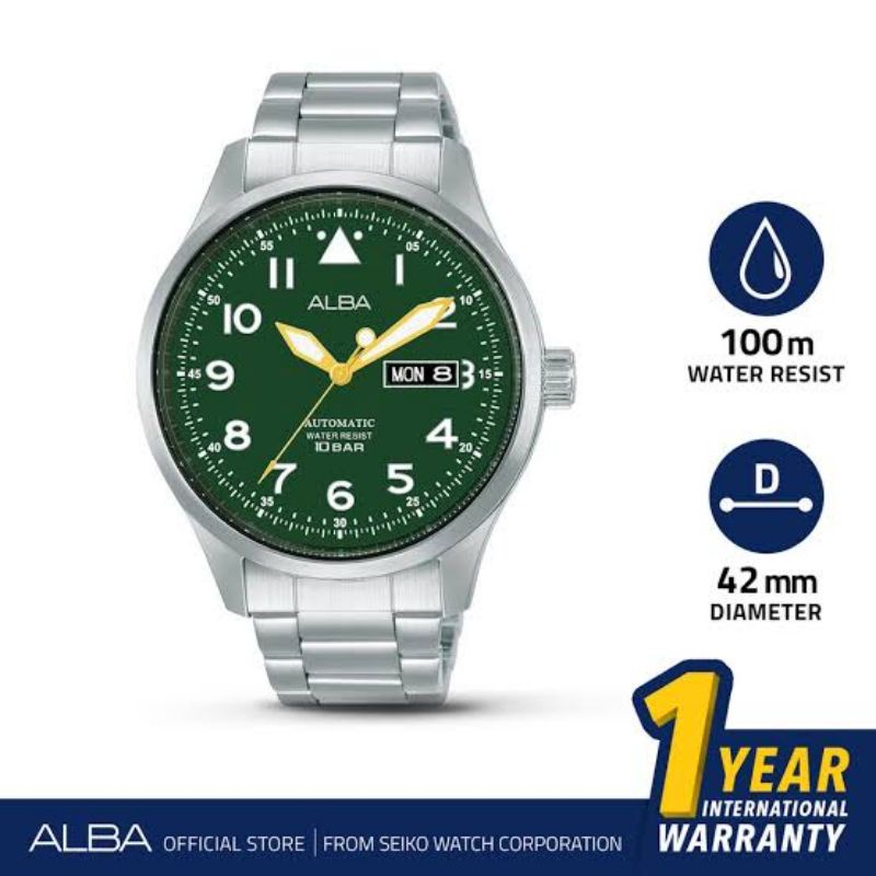 angelswatch jam tangan alba pria original AL4199 AL4199X1 garansi 1 tahun resmi/ jam tangan alba/ jam tangan pria green dial