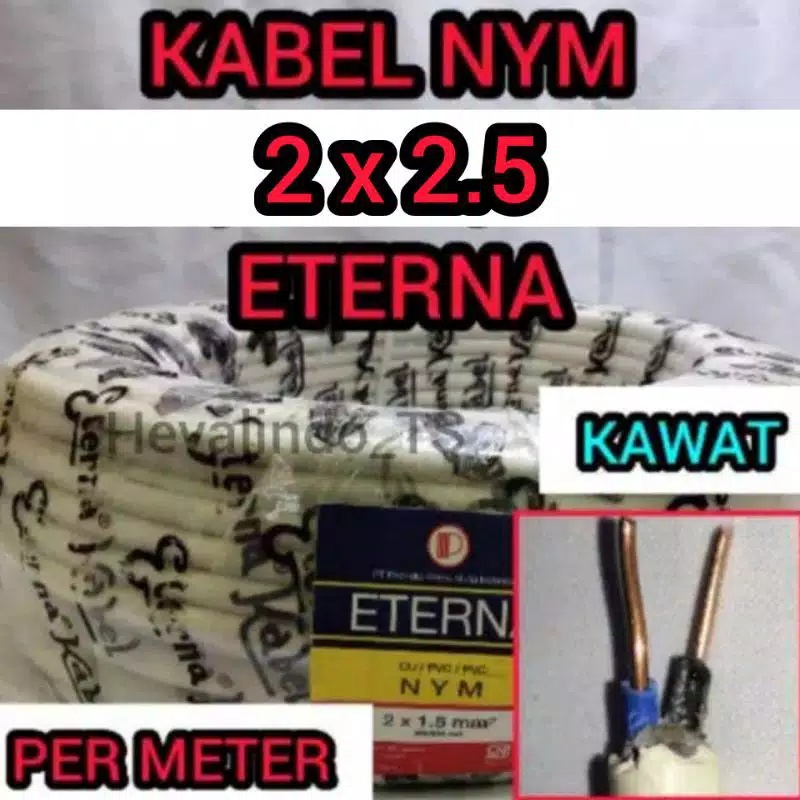 Kabel ETERNA NYM KABEL 2x2.5 KABEL 2x2,5 KABEL NYM TUNGGAL (Permeter)
