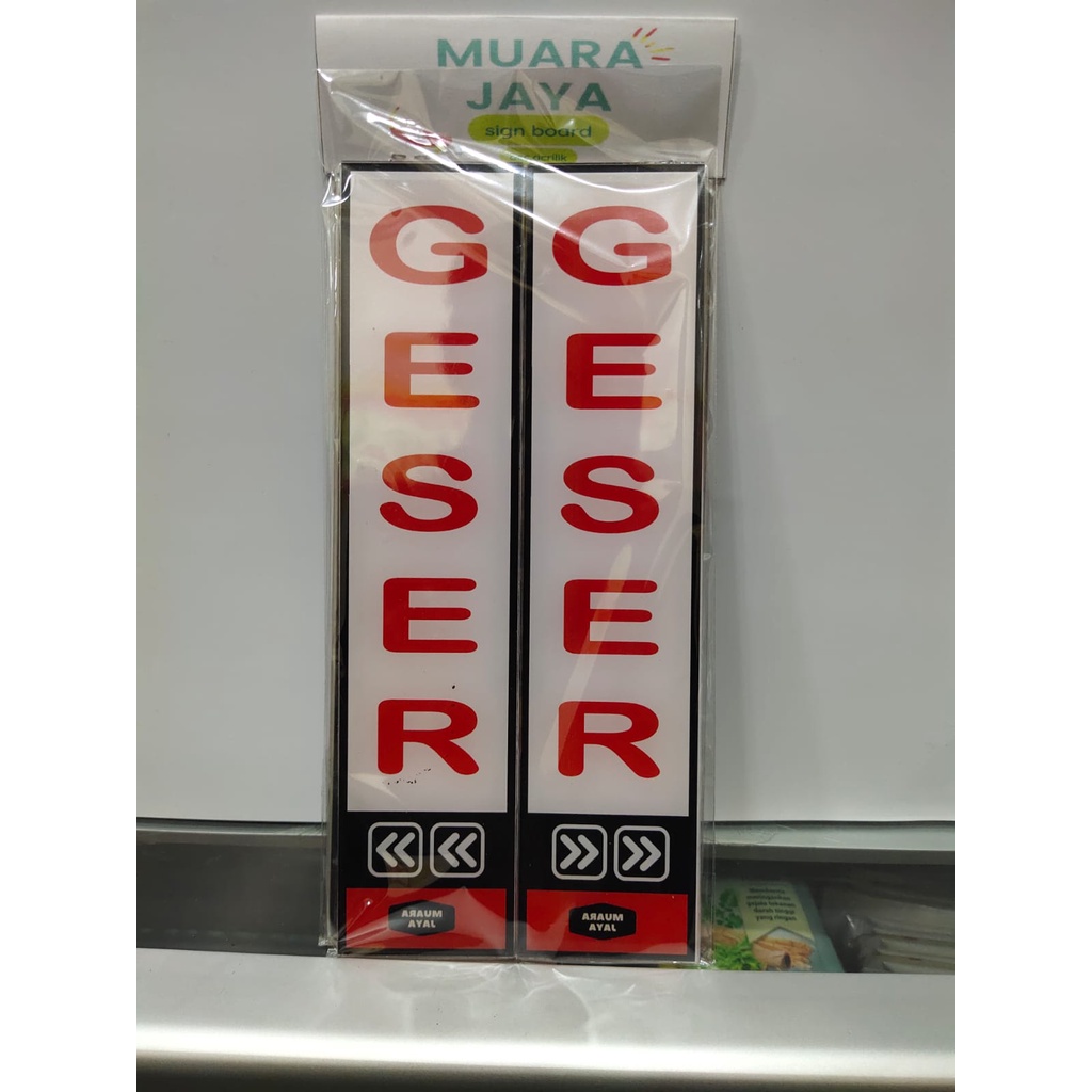 

Papan Acrylic Tulisan Geser Warna Putih dan Kuning, Sign Label