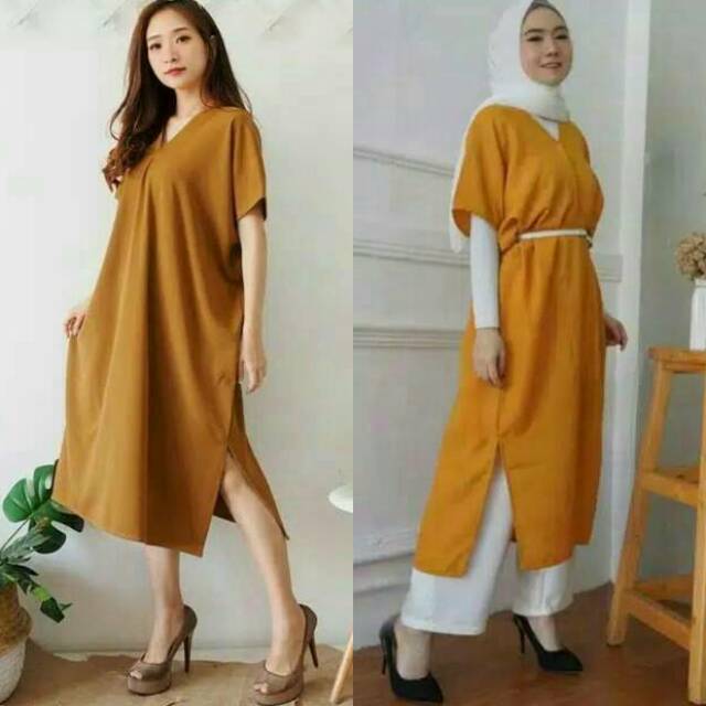 TUNIK AMELIA OBLONG KUPU KUPU POLOS / TUNIK AQILLA / MOSCREPE PREMIUM / TUNIK HAMIDAH / BAJU MURAH