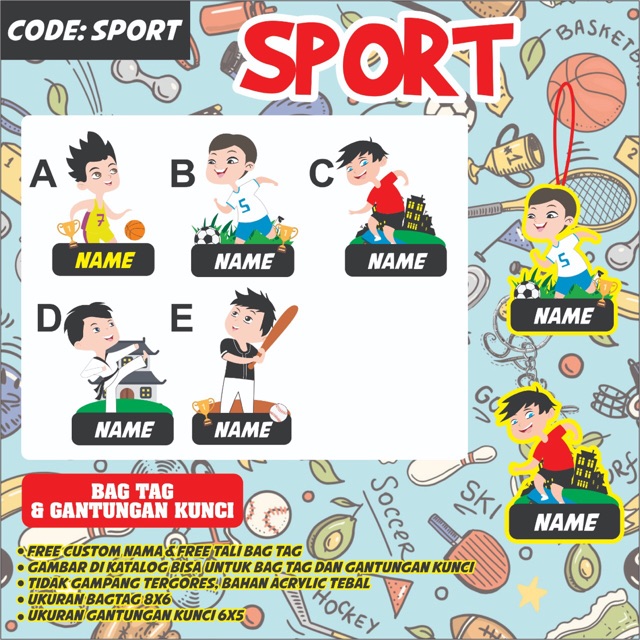 BAG TAG / GANTUNGAN KUNCI ACRILIC HOBI