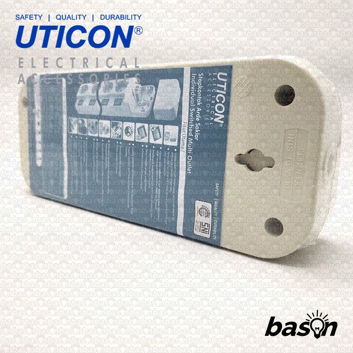 UTICON ST8382SN tanpa kabel - Stop Kontak + saklar pada setiap lubang