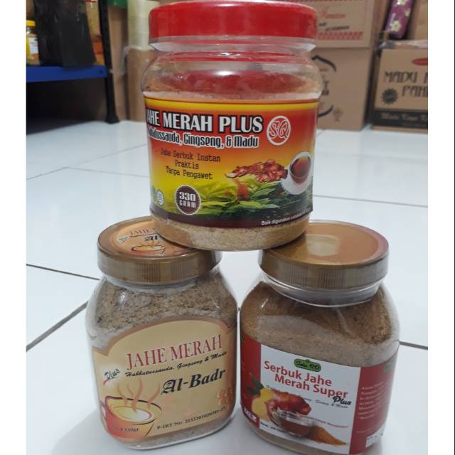 

Paket 3Toples Jahe RD- AL BADR- ASWAN Plus Habbatusaudda Gingseng & madu