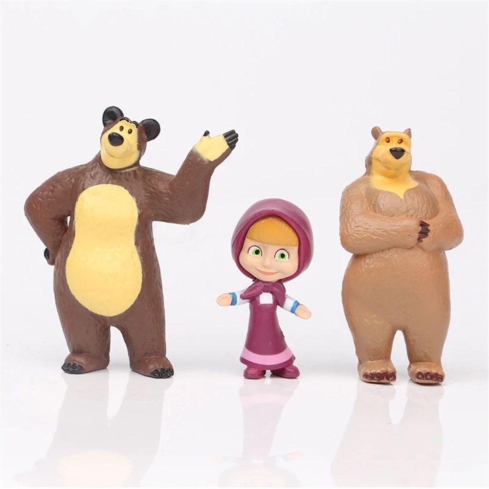 QUINTON Masha and The Bear 4-6cm Mainan Anak Hadiah Natal Dekorasi Boneka Dekorasi Rumah Model Angka