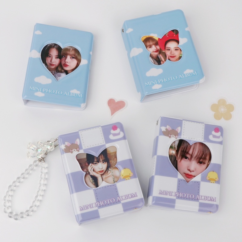 Album Foto Mini 3inch Photocard Heart Collect Book LOMO Card Holder Dengan 40kantong