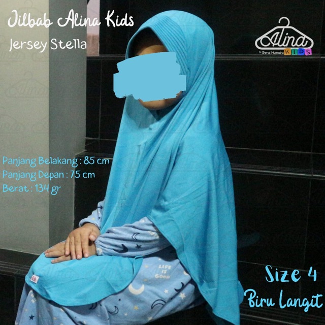 Jilbab Anak Sd Polos - Kerudung Bergo - Jilbab Jersey Size 4 Usia 5 Sampai 7 Tahun - Jilbab Alina