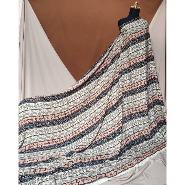 Kain monalisa panjang 3m motif etnik salur